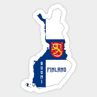 Finland flag & map Sticker